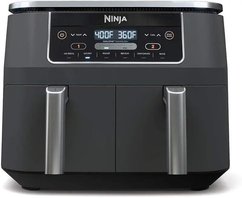 Ninja Foodi DZ201 DualZone Air Fryer  8-Quart 6-in-1 with Independent Baskets & Smart Finish Technology