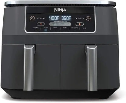 Ninja Foodi DZ201 DualZone Air Fryer  8-Quart 6-in-1 with Independent Baskets & Smart Finish Technology