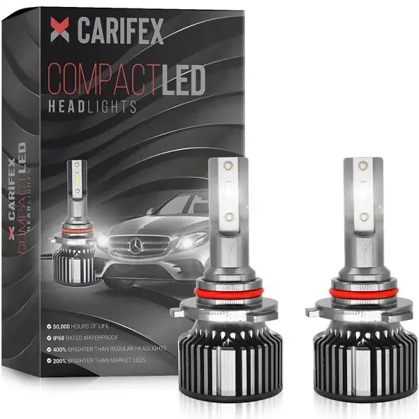 CARIFEX 9005/9006/9004 14000lm 6000K Cool White LED Headlight Bulbs  High/Low Beam, Super Bright Auto Exterior