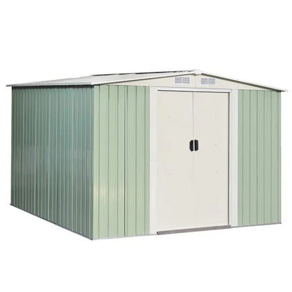 Galvanized Steel Storage Shed  8.5′ x 8.5′ Heavy-Duty Outdoor Tool House with Corrosion Resistance