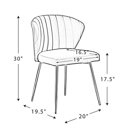 14 Karat Home Luna Velvet Side Chair for Bedroom or Living Room in Pink