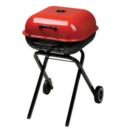 Americana Portable Red Charcoal Grill  Locking Design, Folding Legs, Easy Transport