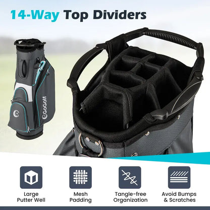 14-Way Divider Portable Golf Bag  Lightweight Carry Solution for Men and Women