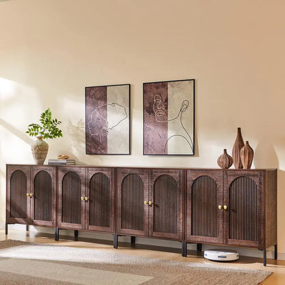 IFGET Fluted Arched Sideboard  92.6-Inch Wide Modern Farmhouse Buffet Cabinet