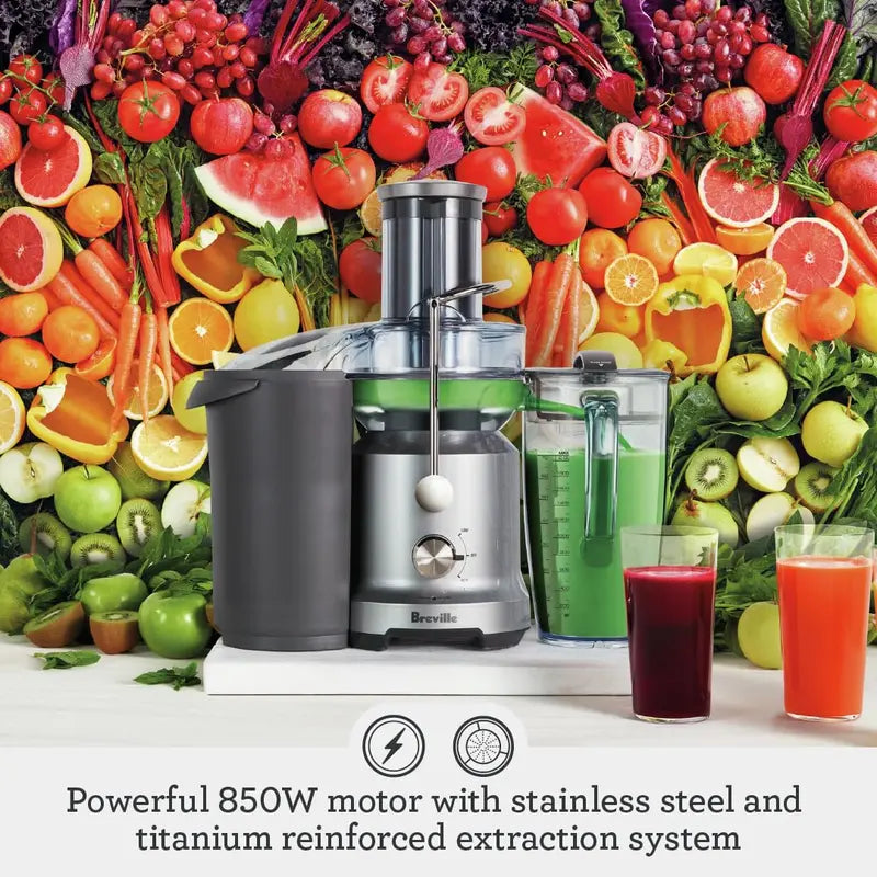 Breville BJE430SIL Juice Fountain Cold  Centrifugal Juicer with Cold Spin Technology