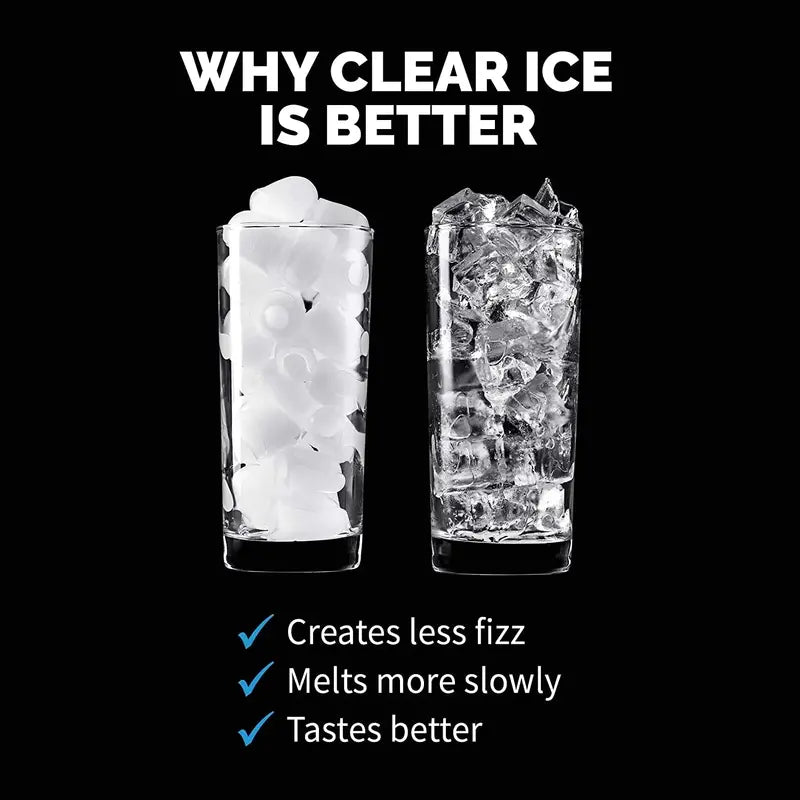 NewAir Stainless Steel Clear Ice Maker  40 lbs/Day Portable Countertop Unit