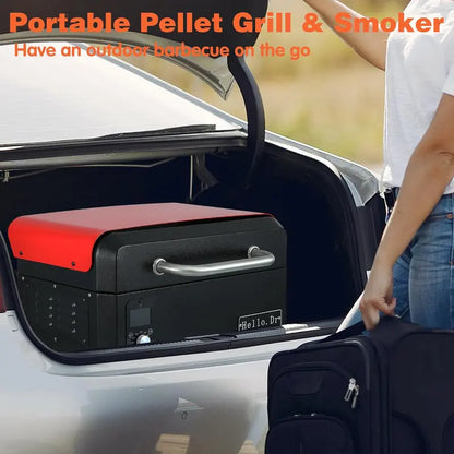 Portable 8-in-1 Electric Pellet Grill — Compact Tabletop BBQ with Steam Tech, Ideal for RVs, Camping & Tailgating