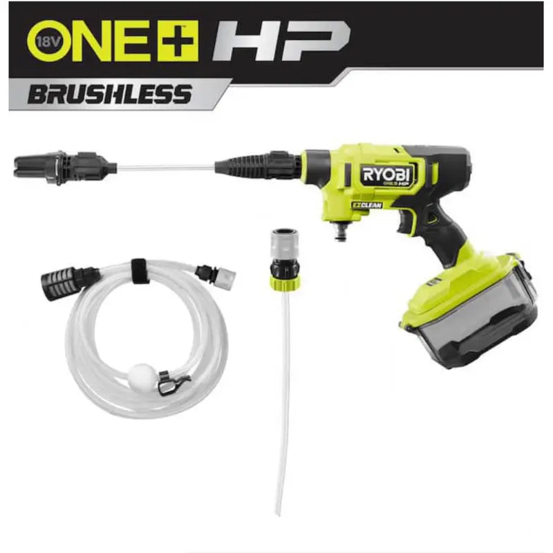 Ryobi ONE+ HP 18V Cordless Electric Pressure Washer  600 PSI, 0.7 GPM, 20 ft Siphon Hose