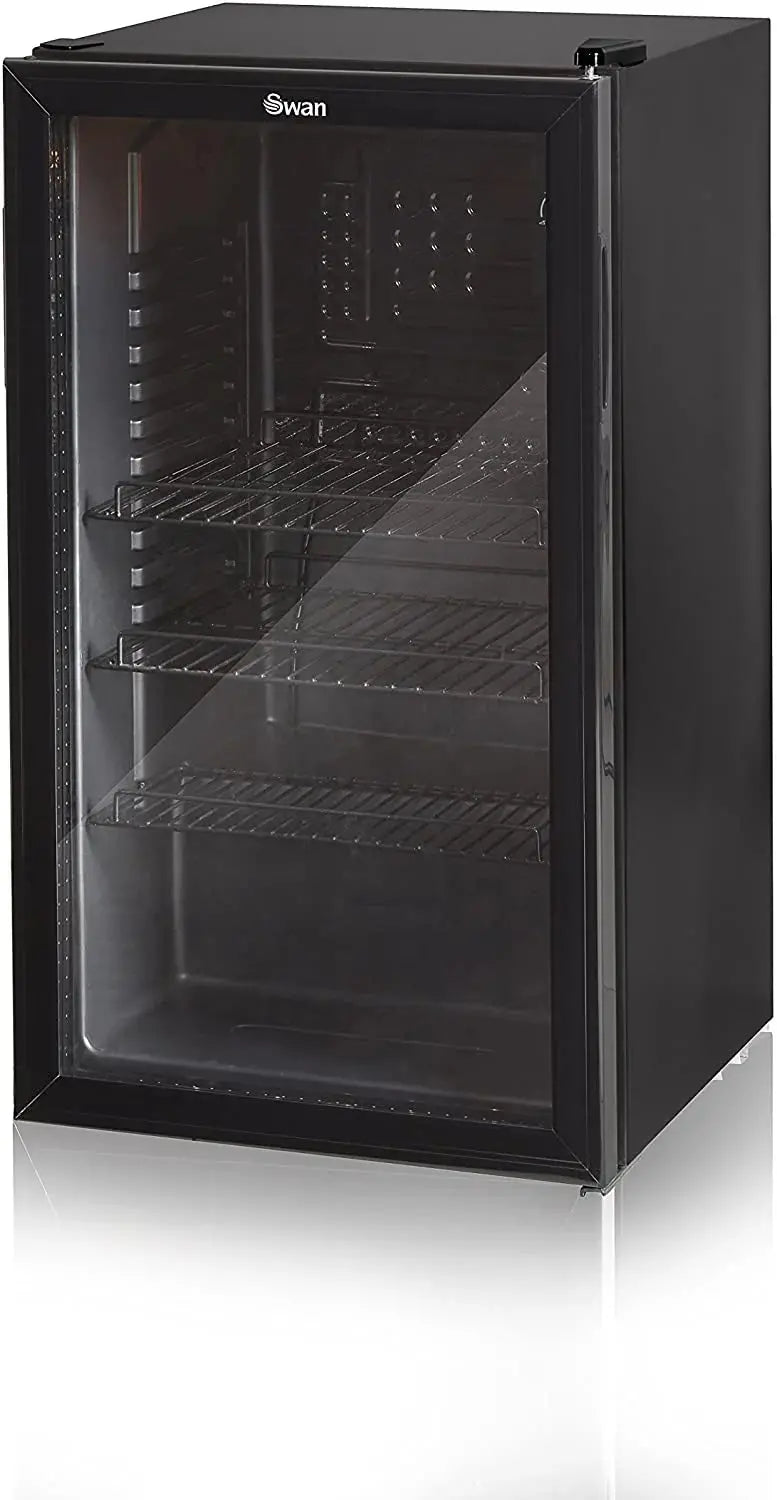Swan 80L Undercounter Glass-Front Fridge  Multi-Use Beverage, Wine & Beer Cooler