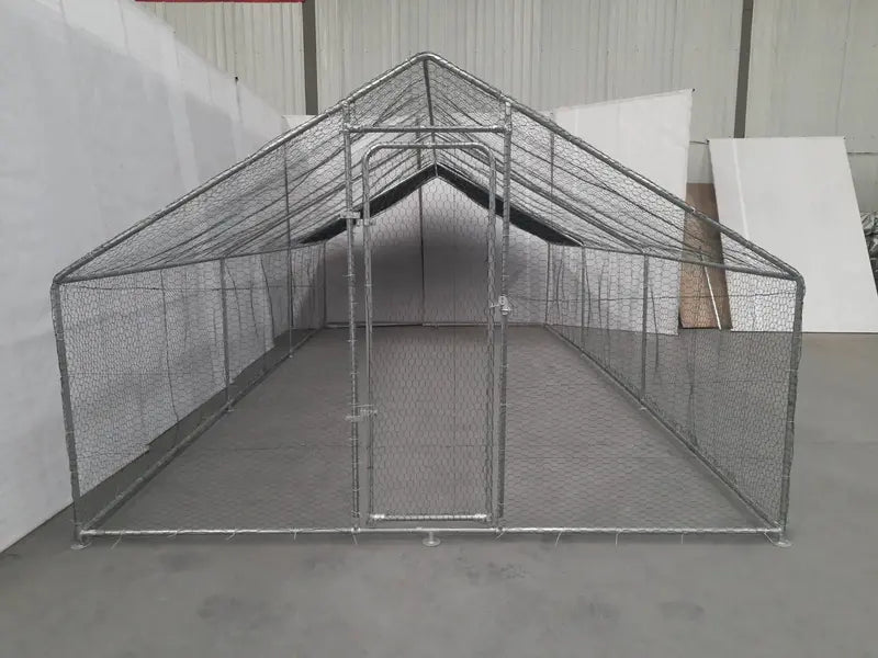 10 ft x 20 ft Outdoor Dog Kennel & Chicken Run  Galvanized Steel Frame, Secure Enclosed Habitat (Model 2010CG)