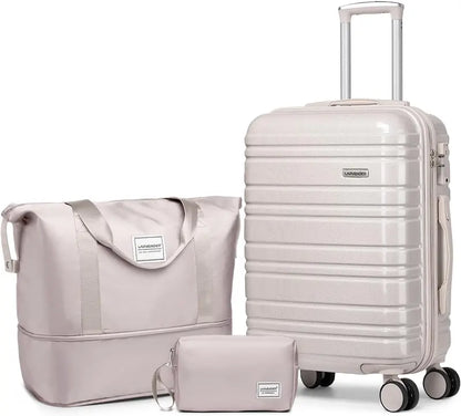 6-Piece Expandable Rolling Luggage Set  Lightweight Hardshell Suitcases with Smooth-Spinning Wheels & Modular Packing Options