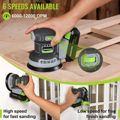 WORKPRO Brushless 20V 5-Inch Orbital Sander for Smooth Finishing
