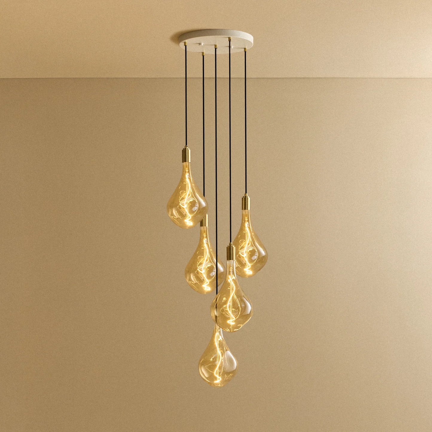 Five Pendant in Brass + Voronoi III