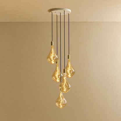 Five Pendant in Brass + Voronoi III