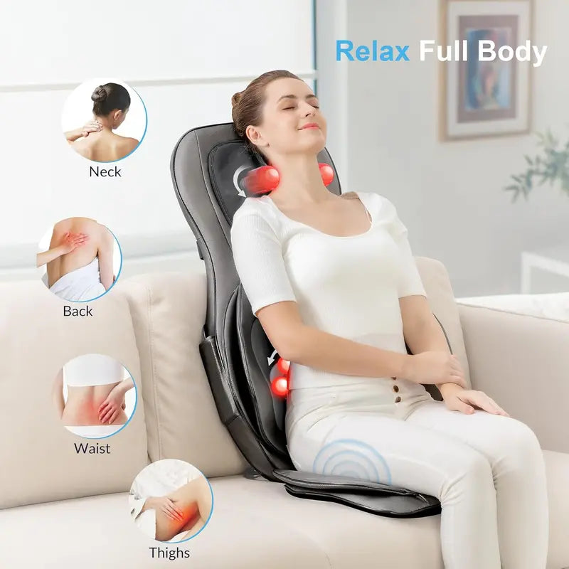 COMFIER Portable Shiatsu Back Massager | Neck & Shoulder Heating Pad with Rolling Compression Therapy for Full-Back Pain Relief