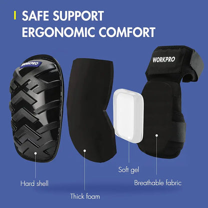 WORKPRO Gel-Filled Knee Pads with Non-Slip Straps for Professional Use