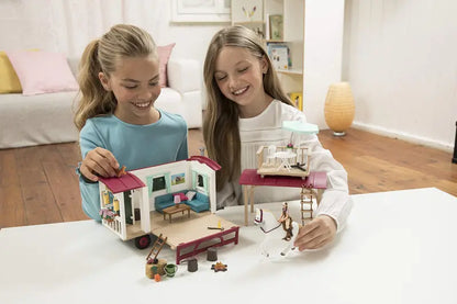 Schleich Horse Club Camper Playset, 43-Piece Realistic Horse Toys for Kids Aged 5-12
