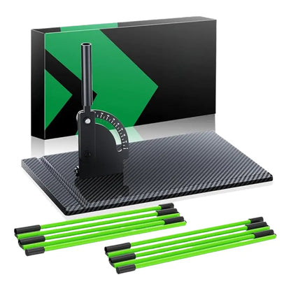 Golf Alignment Stick Set  Two Adjustable Sticks with Angle Guide and Storage Bag
