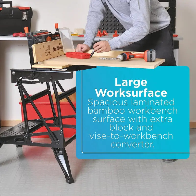 Portable Workmate Workbench, 550 lbs Capacity, Vertical & Horizontal Clamping, DIY & Woodworking (WM425-A)