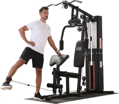 BalanceFrom Steel-Frame Home Gym Machine  Includes Floor Mat & Multi-Station Design