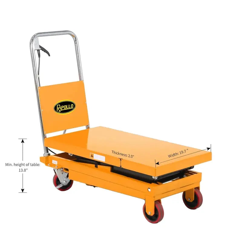 Heavy-Duty Hydraulic Lift Table Cart  770 lb Capacity, Dual-Scissor Design, 51″ Max Height with Safety Guard & Swivel Casters