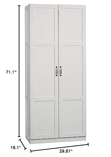 Sauder Select Storage Cabinet, L: 29.61  x W: 16.02  x H: 71.50 , White Finish