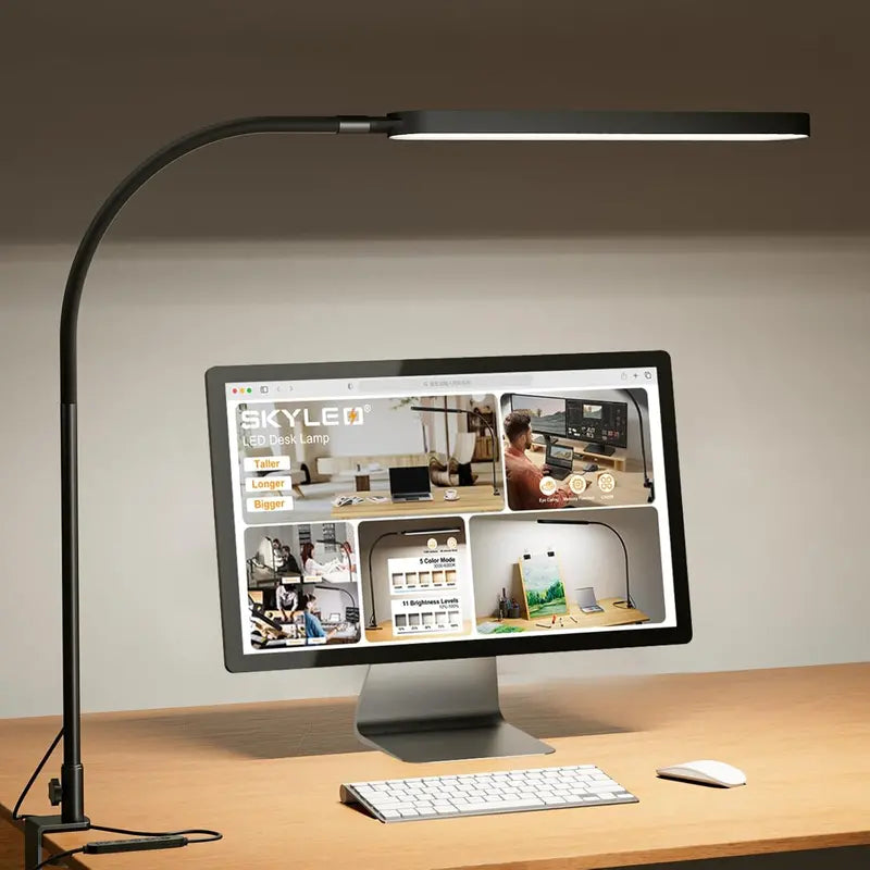 Adjustable LED Desk Lamp for Home Office  5 Color Temperatures & 11-Step Dimming