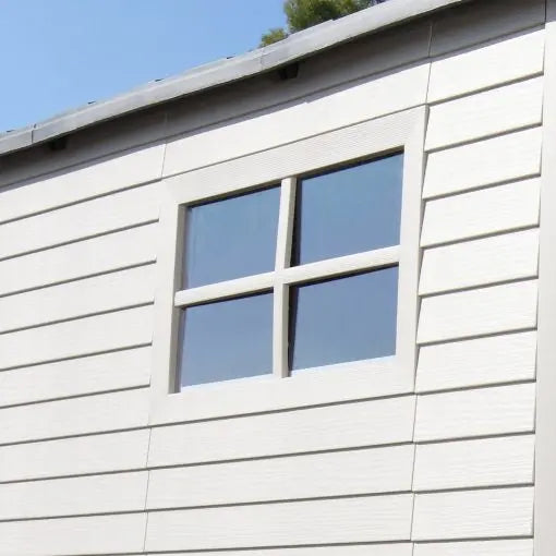 Lifetime 7 ft x 7 ft UV-Resistant Plastic Storage Shed  Skylight, Double Doors, Weatherproof Design