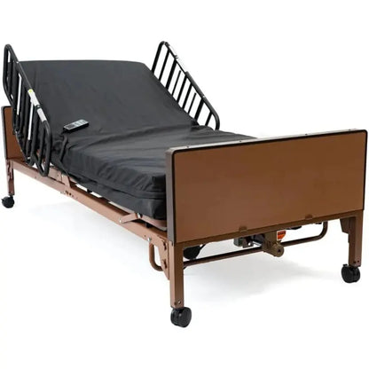 Fully Motorized Hospital Bed with Foam Mattress and Retractable Half Side Rails