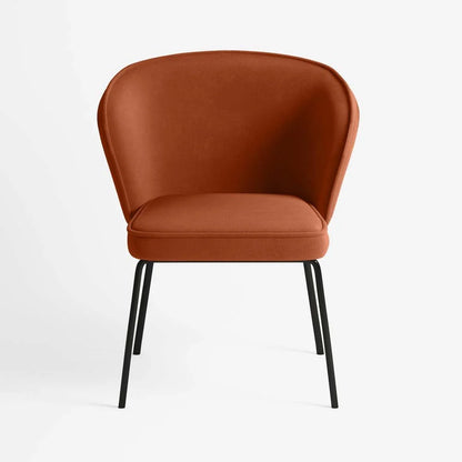 Chaise en velours ocre
