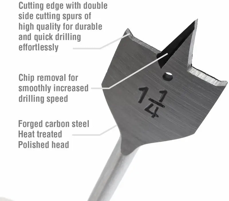 WORKPRO 13-Piece SAE Spade Drill Bit Set with Nylon Pouch