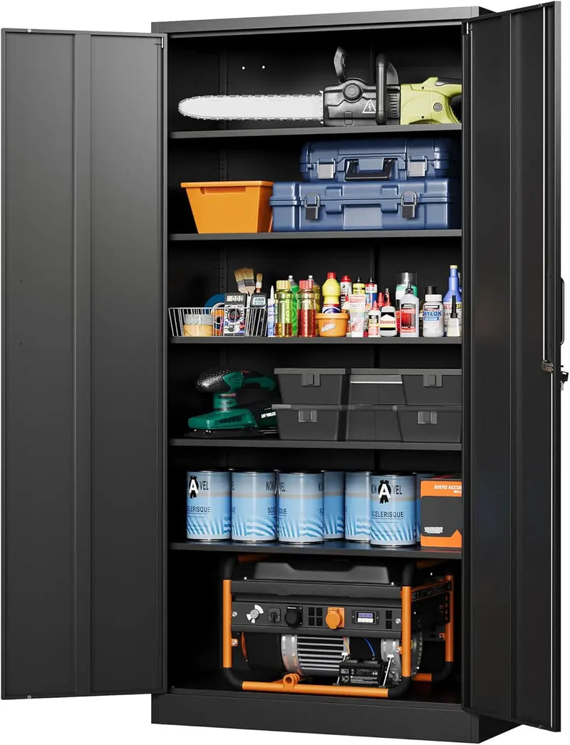 Locking Steel Garage Locker — 72-Inch Tall Tool Storage Cabinet