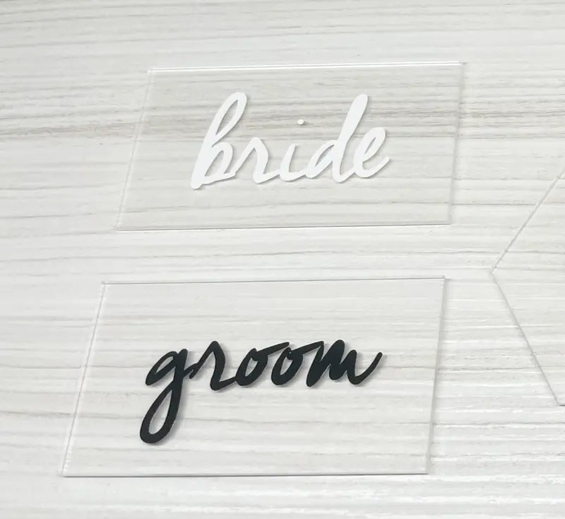 Clear Rectangular Acrylic Place Cards for Seating Charts