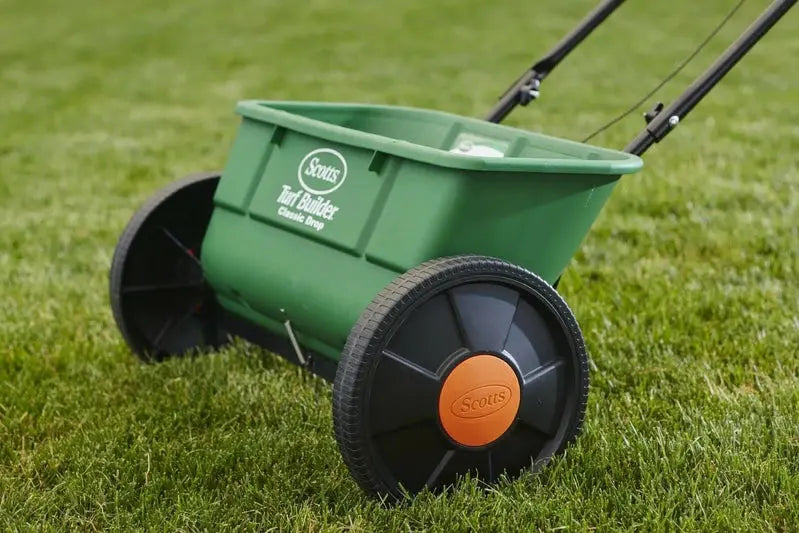 Scotts Turf Builder Classic Drop Spreader  Precise Manual Broadcast for Seed & Fertilizer