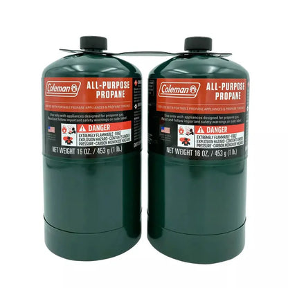 Coleman 16 oz Propane Cylinders  2-Pack for Portable Camping & Outdoor Appliances