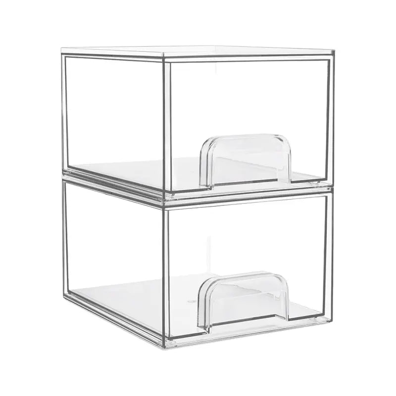 Clear Acrylic Stackable Drawer Organizer for Bathroom Vanity & Toiletries