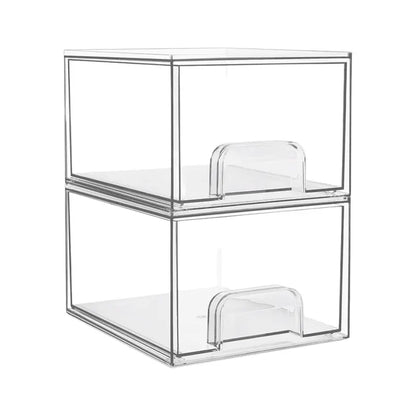 Clear Acrylic Stackable Drawer Organizer for Bathroom Vanity & Toiletries
