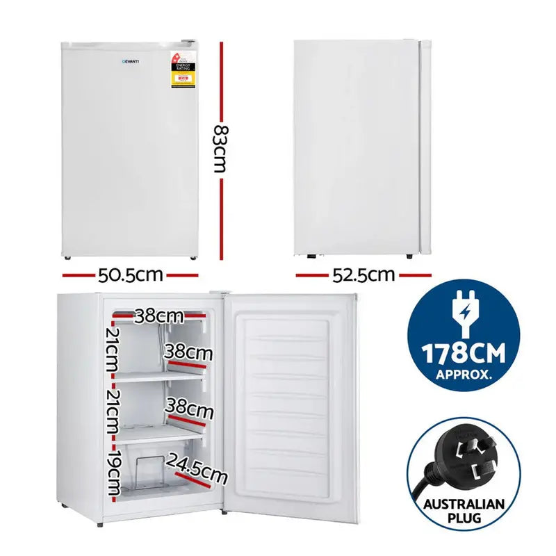 Devanti 81-Liter Upright Freezer in White