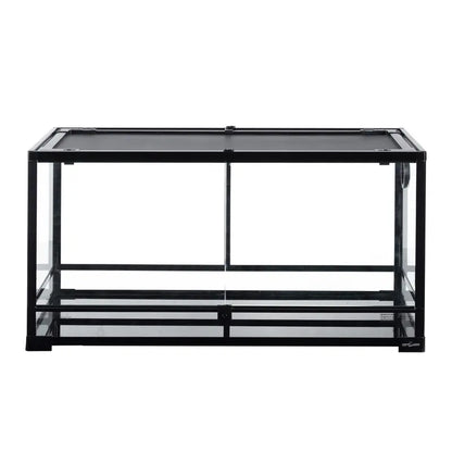 REPTI-ZOO 40-Gallon Front-Opening Glass Terrarium  Dual Door Design for Reptiles