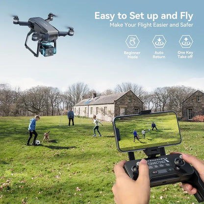 Professional 4K GPS Drone for Adults  3-Axis Gimbal, 2-Mile Range, 75-Min Flight Time, Triple Battery Kit