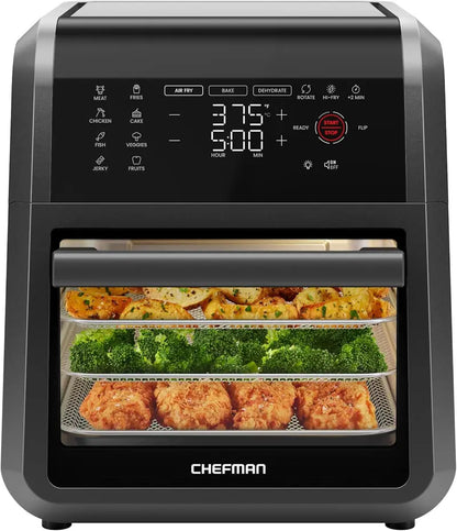 Chefman Compact 6.3-Quart Multi-Function Air Fryer  Rotisserie, Dehydrator & Convection Oven with 8 Presets