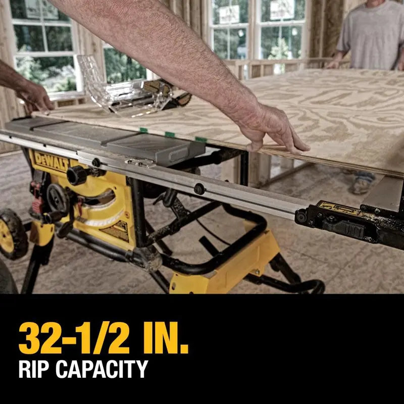 DEWALT DWE7491RS 10-Inch Jobsite Table Saw  32.5-Inch Rip Capacity with Rolling Stand