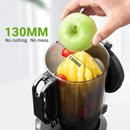 AMZCHEF Masticating Juicer  5.3-Inch Feed Chute, Slow Cold-Press Technology