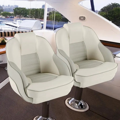 Waterproof Pontoon Captain Seat  Bucket Style with Thick Sponge Padding & PVC Leather Cover