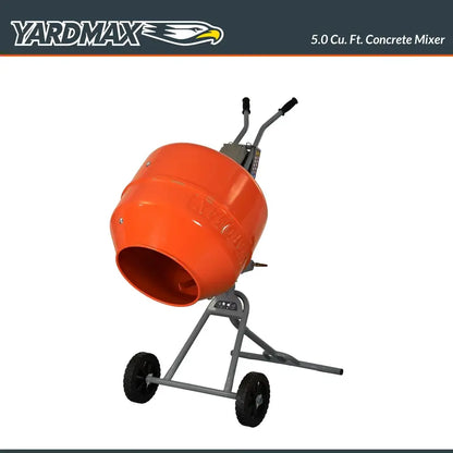 YARDMAX YM0146 5.0 cu. ft. Portable Concrete Mixer  Electric Drum Design