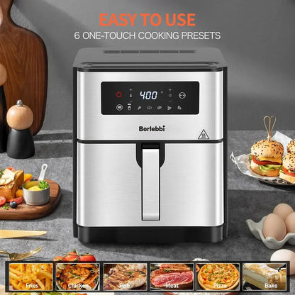 Borlebbi 10-Quart 1700W Family-Sized Air Fryer  Large-Capacity Countertop Oven