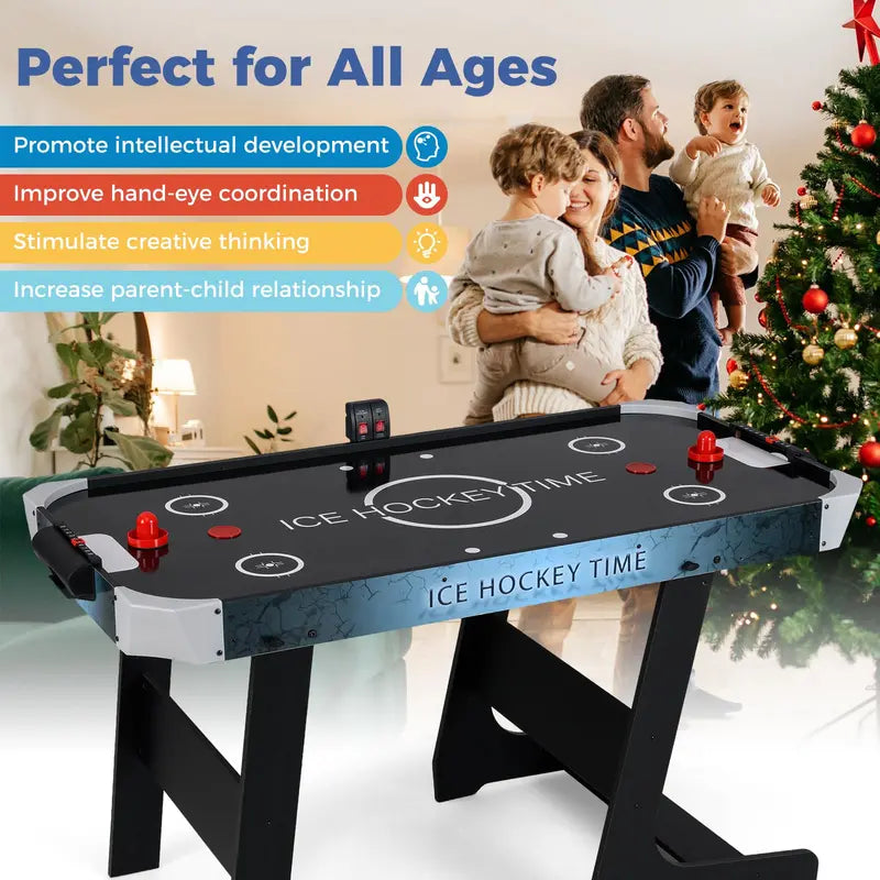 56-Inch Air Hockey Table  Arcade-Style Game with Digital LED Scoreboard