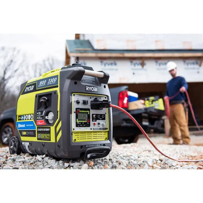 RYOBI 2,300-Watt Recoil Start Bluetooth Super Quiet Gasoline Powered Digital Inverter Generator with CO Shutdown Sensor RYi2322