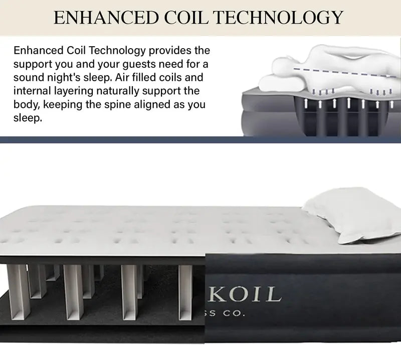 King Koil Luxury Air Mattress  Built-in High-Speed Pump, Premium Comfort for Guests or Travel