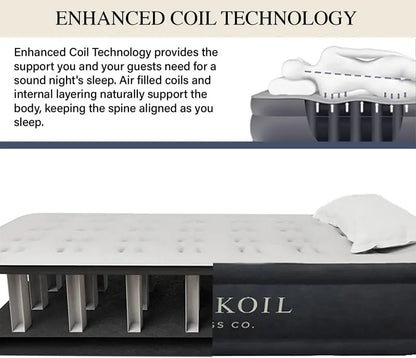 King Koil Luxury Air Mattress  Built-in High-Speed Pump, Premium Comfort for Guests or Travel